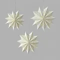 3-piece set of Nordic 3D paper star hanging decorations in multiple sizes - 11-Point Snowflake (F) / Set of 3