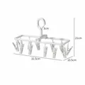 White 12-clip foldable windproof clothes drying rack with 360-degree rotating hook - 12-Clip (Foldable) / White