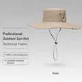 Khaki Outdoor Sonnenhut für Herren mit breiter Krempe und UPF 50+ Schutz zum Wandern - 12cm Krempe Stil (XMZ77) / Einheitsgröße / Khaki