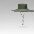 Armeegrüner Sonnenhut mit breiter Krempe und UPF 50+ Schutz zum Wandern - 12cm Krempe Stil (XMZ77) / Einheitsgröße / Armeegrün