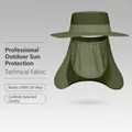 Armee grüner Outdoor-Sonnenhut für Herren mit Gesichts- und Nackenschutz, UPF 50+ Schutz - 3-in-1 Multifunktionaler Stil (XMZ236) / Einheitsgröße / Armeegrün