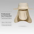 Professioneller Khaki Outdoor Sonnenhut mit Gesichtsschutz und UPF50+ UV-Schutz - 3-in-1 Multifunktionaler Stil (XMZ236) / Einheitsgröße / Khaki