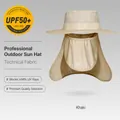 Khaki professional outdoor sun hat with removable face cover and UPF50+ protection - 3-in-1 Multifunctional Style (XMZ236) / One Size / Khaki