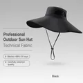Professioneller breitkrempiger Sonnenschutzhut mit Mesh-Belüftung in Schwarz für Herren - Atmungsaktiver Mesh-Stil (XMZ78) / Einheitsgröße / Schwarz