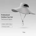 Grauer Sonnenhut mit breiter Krempe für Herren Angeln Outdoor mit UV-Schutz UPF50 - Atmungsaktiver Mesh-Stil (XMZ78) / Einheitsgröße / Hellgrau