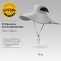 Grey wide brim outdoor fishing sun hat for men with high UPF50 UV protection fabric - Breathable Mesh Style (XMZ78) / One Size / Light Gray