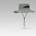 UPF50+ hellgrauer Outdoor-Sonnenhut mit atmungsaktivem Mesh und breiter Krempe zum Wandern - Basis Stil mit Breiter Krempe (XMZ74) / Einheitsgröße / Hellgrau