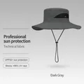 Atmungsaktiver dunkelgrauer Outdoor-Sonnenhut mit UPF 50+ Schutz zum Wandern - Basis Stil mit Breiter Krempe (XMZ74) / Einheitsgröße / Dunkelgrau