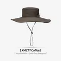 Outdoor sun hat with 13cm wide brim in coffee color, waterproof and quick dry - 13cm Extra Wide Brim Style (XMZ77) / One Size / Coffee