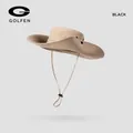 Tan outdoor wide brim sun hat with adjustable chin strap for hiking and fishing - Cowboy Transformable Style (XMZ327) / One Size / Khaki