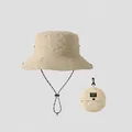 Khaki Outdoor-Anglerhut mit Sonnenschutz, verstellbarem Kinnriemen und Falttasche - Faltbarer Aufbewahrungsstil (XMZ251) / Einheitsgröße / Khaki