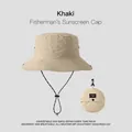 Khaki outdoor fisherman's sunscreen cap with adjustable chin strap and folding pouch - Foldable Storage Style (XMZ251) / One Size / Khaki