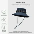 Navyblauer Outdoor-Fischerhut mit Sonnenschutz, UPF50+ Schutz und verstellbarem Riemen - Stil mit Ethno-Gurtband (XMZ252) / Einheitsgröße / Marineblau