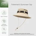 Khaki Fischerhut mit UPF50 Sonnenschutz und verstellbarem winddichtem Kinnriemen - Stil mit Ethno-Gurtband (XMZ252) / Einheitsgröße / Khaki