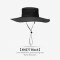 Black wide brim outdoor fishing hat featuring quick-dry and water-repellent fabric - 13cm Extra Wide Brim Style (XMZ77) / One Size / Black