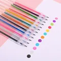 Set of twelve multi-colored metallic glitter gel pens for artistic journaling and drawing - 1.2mm / Pull-Cap Style / 8 Pieces/Pack