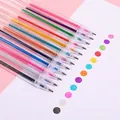 Set van twaalf meerkleurige metallic glitter gelpennen voor artistiek journaling en tekenen - 1.2mm / Dopstijl in Zakje / Set van 8