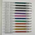 Set of 12 vibrant metallic glitter gel pens with sparkling ink for scrapbooking crafts - 1.2mm / Retractable Style / 8 Pieces/Pack