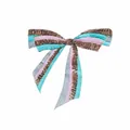 Close-up of a sequined bow embroidery patch measuring 26.2x24.2 cm and 8g weight. - 24.2x26.2cm