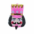 Nutcracker sequin patch size detail 10x6.5cm for Christmas DIY clothing decoration - 10x6.5cm (With Adhesive)