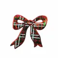 Detail of Christmas plaid sequin bow patch with 11x12cm dimensions and 2g weight - 11x12cm (With Adhesive)
