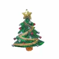 Detail view of Christmas tree sequin patch showing 9.7 cm height and 7.7 cm width. - 9.7x7.7cm (With Adhesive)