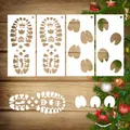 Set of 4 Christmas footprint and hoof stencil templates with detailed dimensions - New Model A / 4pcs