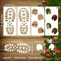 Juego de 4 plantillas de huellas de Navidad y pezuñas con medidas detalladas - Nuevo Modelo A / 4 piezas