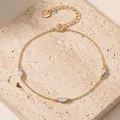 Elegantes Armband aus S925-Silber in Gold-Finish mit drei klaren Marquise-Steinen - 925er Silber / 14k Champagner Gold (BRS3991)