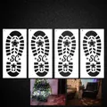 Set of 4 reusable Christmas Santa footprint stencils for festive floor decorations. - New Model B / 4pcs