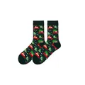 Vista dettagliata delle calze natalizie festive con motivi di auto rosse. - Stile 18 (Auto Verde Scuro)