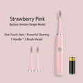 Cepillo de dientes eléctrico infantil rosa con 3 cabezales y batería, modo único - Modelo de Batería (3 Cabezales de Cepillo) / Rosa