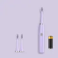 Set spazzolino elettrico per bambini viola con 3 testine di ricambio e batteria - Modello a Batteria (3 Testine) / Viola