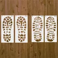 Christmas footprint stencil set with Merry Christmas text and Santa shoe prints - Classic 4-Piece Set / 4pcs
