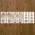 Set of 6 Christmas stencils with Santa footprints and snowflake designs for festive DIY - Classic 6-Piece Set / 6pcs