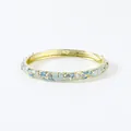 Vintage gold-toned alloy bangle featuring blue cloisonné enamel floral patterns and crystals - Quicksand Light Blue