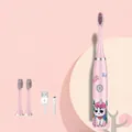 Spazzolino elettrico ricaricabile per bambini rosa con design unicorno - Modello Ricaricabile (3 Testine) / Unicorno Rosa