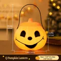 Portable glowing Halloween jack-o'-lantern with dual light mode, 26cm tall - Cute Face (Dual Light) / 18x26cm