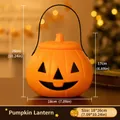 Halloween pumpkin candy bucket variant for trick or treating, orange plastic, 18x26cm - Ghost Face (No Light) / 18x26cm
