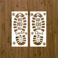 Christmas Santa Claus footprint stencils set for holiday floor decorations - New Model D / 2 Sheets