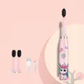 Spazzolino elettrico ricaricabile rosa per bambini con grazioso design a unicorno. - Ricaricabile (3 Testine al Carbone) / Unicorno Rosa (Carbone di Bamboo)