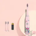 Spazzolino elettrico rosa per bambini a batteria con 3 testine morbide e batteria - Modello a Batteria (3 Testine + 1 Batteria) / Simpatico Unicorno Rosa