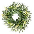 Lifelike artificial eucalyptus and berry wreath for festive Christmas and wedding decor - Dark Green Eucalyptus Colorful Berry Style (007-10) / 45cm