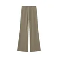 Elegante damesbroek met rechte pijpen in kaki met een minimalistisch high-waist ontwerp - S / Bottoms / Legergroen