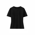 Klassisches schwarzes Damen-T-Shirt mit Rundhalsausschnitt aus einfarbigem Stoff - S / Oberteile / Schwarz