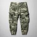 Men's rugged camouflage cargo cropped pants featuring a relaxed fit and zipper fly - 38 / Bottoms / Green Camouflage