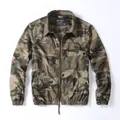 Classic men's American vintage camouflage cargo jacket featuring full zip and collar - S / Tops / Desert Camouflage