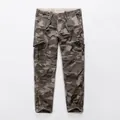Men's vintage camouflage cargo pants with multi-pocket design and ankle zipper details - 38 / Bottoms / Desert Camouflage
