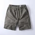 Men's American vintage casual cargo shorts in charcoal grey breathable cotton fabric - S / Bottoms / Light Army Green