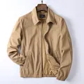 Chaqueta de trabajo vintage americana para hombre en algodón lavado caqui con cuello clásico - S / Parte Superior (279B) / Caqui Oscuro